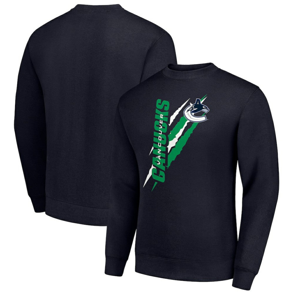 Vancouver Canucks Starter Color Scratch Pullover Sweatshirt - Navy Sweatshirts