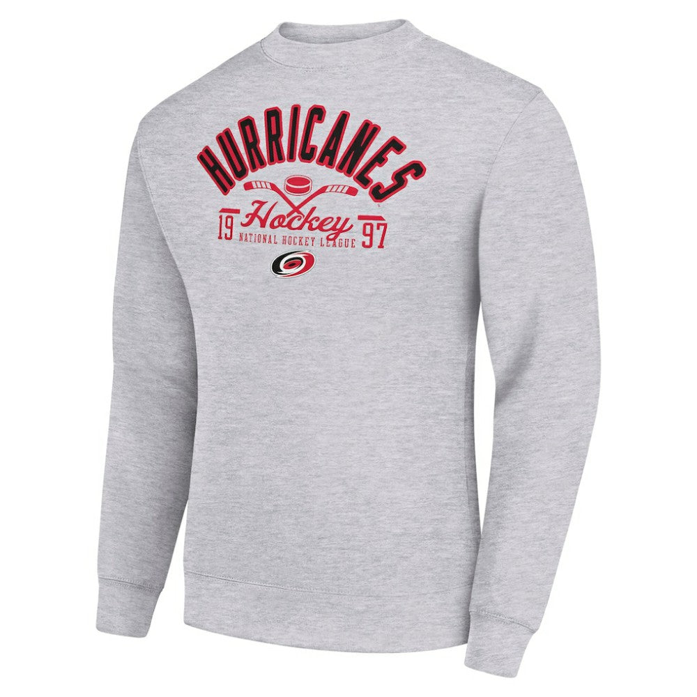 Carolina Hurricanes Starter Stick And Puck Logo Fleece Pullover Sweatshirt - Heather Gray Sweatshirts