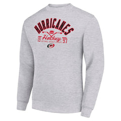 Carolina Hurricanes Starter Stick And Puck Logo Fleece Pullover Sweatshirt - Heather Gray Sweatshirts