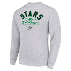 Dallas Stars Starter Stick And Puck Logo Fleece Pullover Sweatshirt - Heather Gray Sweatshirts