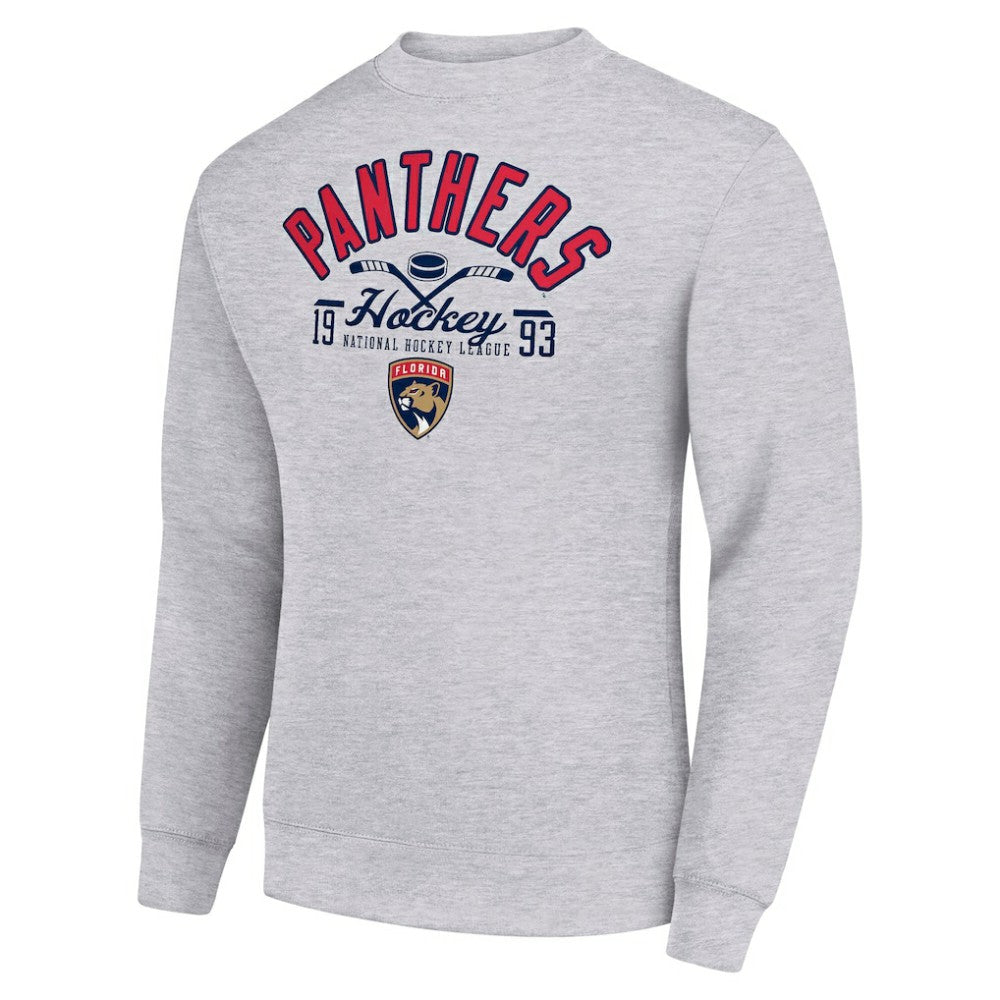 Florida Panthers Starter Stick And Puck Logo Fleece Pullover Sweatshirt - Heather Gray Sweatshirts