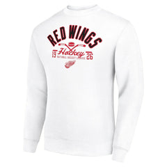 Detroit Red Wings Starter Stick And Puck Logo Fleece Pullover Sweatshirt - White Sweatshirts
