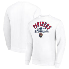 Florida Panthers Starter Stick And Puck Logo Fleece Pullover Sweatshirt - White Sweatshirts