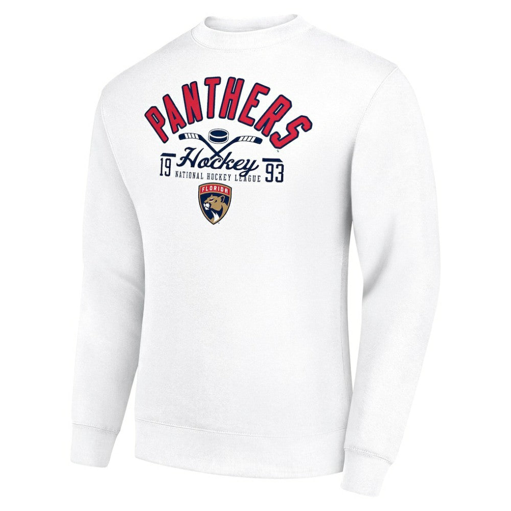 Florida Panthers Starter Stick And Puck Logo Fleece Pullover Sweatshirt - White Sweatshirts