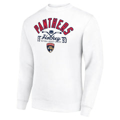 Florida Panthers Starter Stick And Puck Logo Fleece Pullover Sweatshirt - White Sweatshirts
