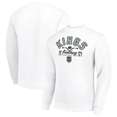 Los Angeles Kings Starter Stick And Puck Logo Fleece Pullover Sweatshirt - White Sweatshirts