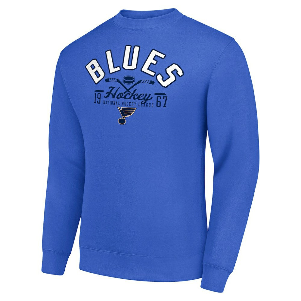 St. Louis Blues Starter Stick And Puck Logo Fleece Pullover Sweatshirt - Royal Sweatshirts