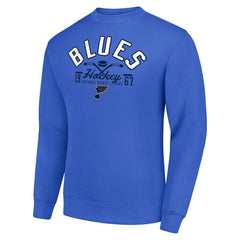 St. Louis Blues Starter Stick And Puck Logo Fleece Pullover Sweatshirt - Royal Sweatshirts