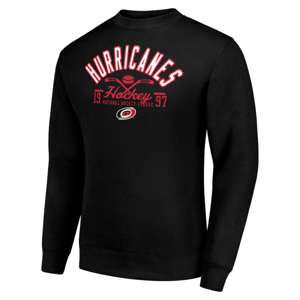 Carolina Hurricanes Starter Stick And Puck Logo Fleece Pullover Sweatshirt - Black Sweatshirts