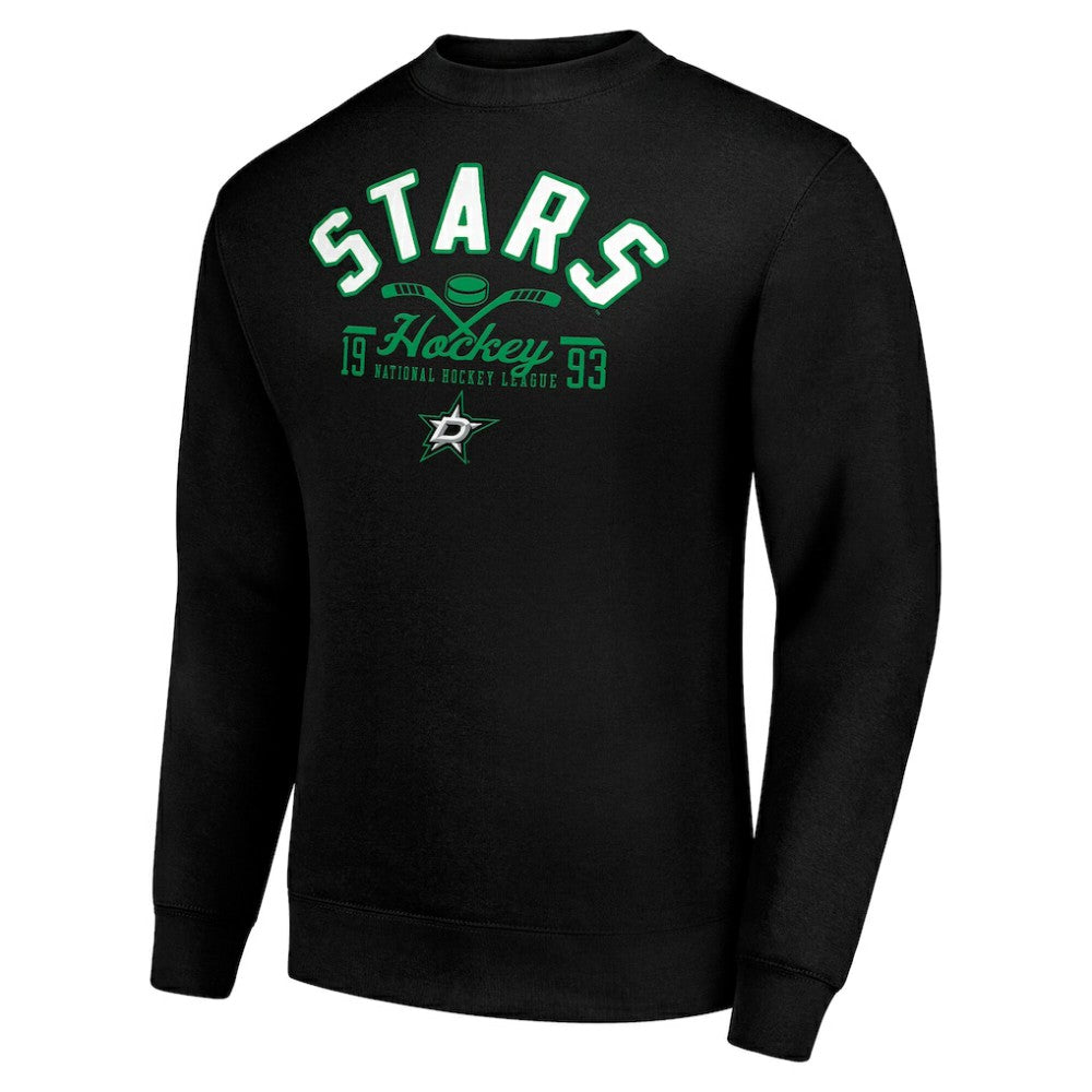 Dallas Stars Starter Stick And Puck Logo Fleece Pullover Sweatshirt - Black Sweatshirts