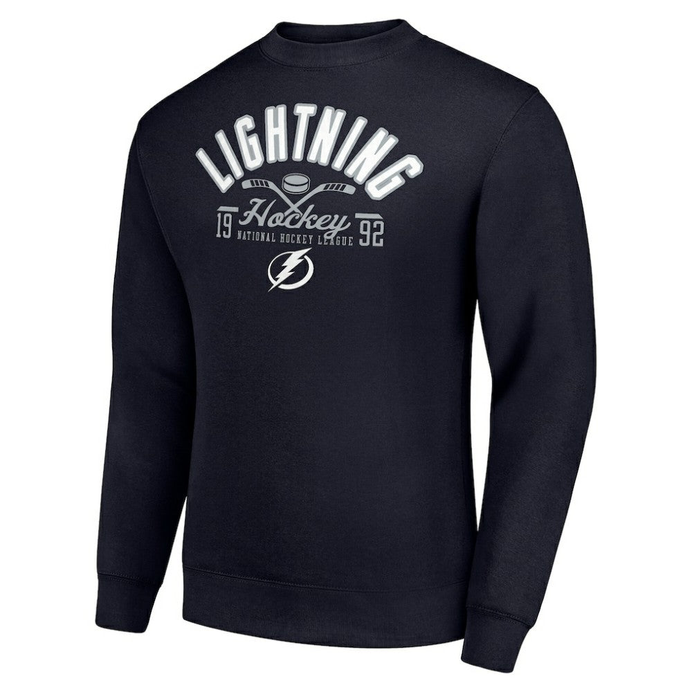 Tampa Bay Lightning Starter Stick And Puck Logo Fleece Pullover Sweatshirt - Navy Sweatshirts