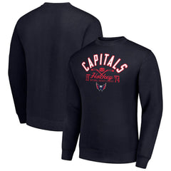 Washington Capitals Starter Stick And Puck Logo Fleece Pullover Sweatshirt - Navy Sweatshirts