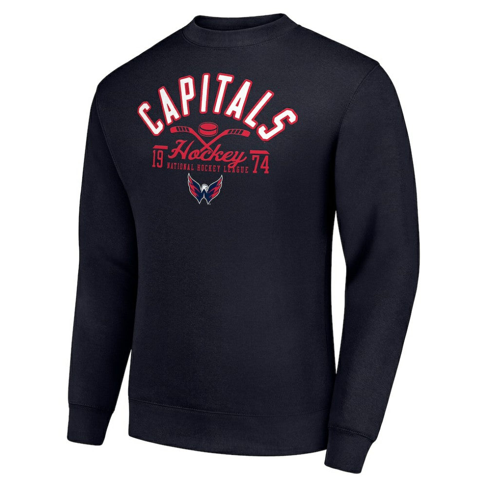 Washington Capitals Starter Stick And Puck Logo Fleece Pullover Sweatshirt - Navy Sweatshirts