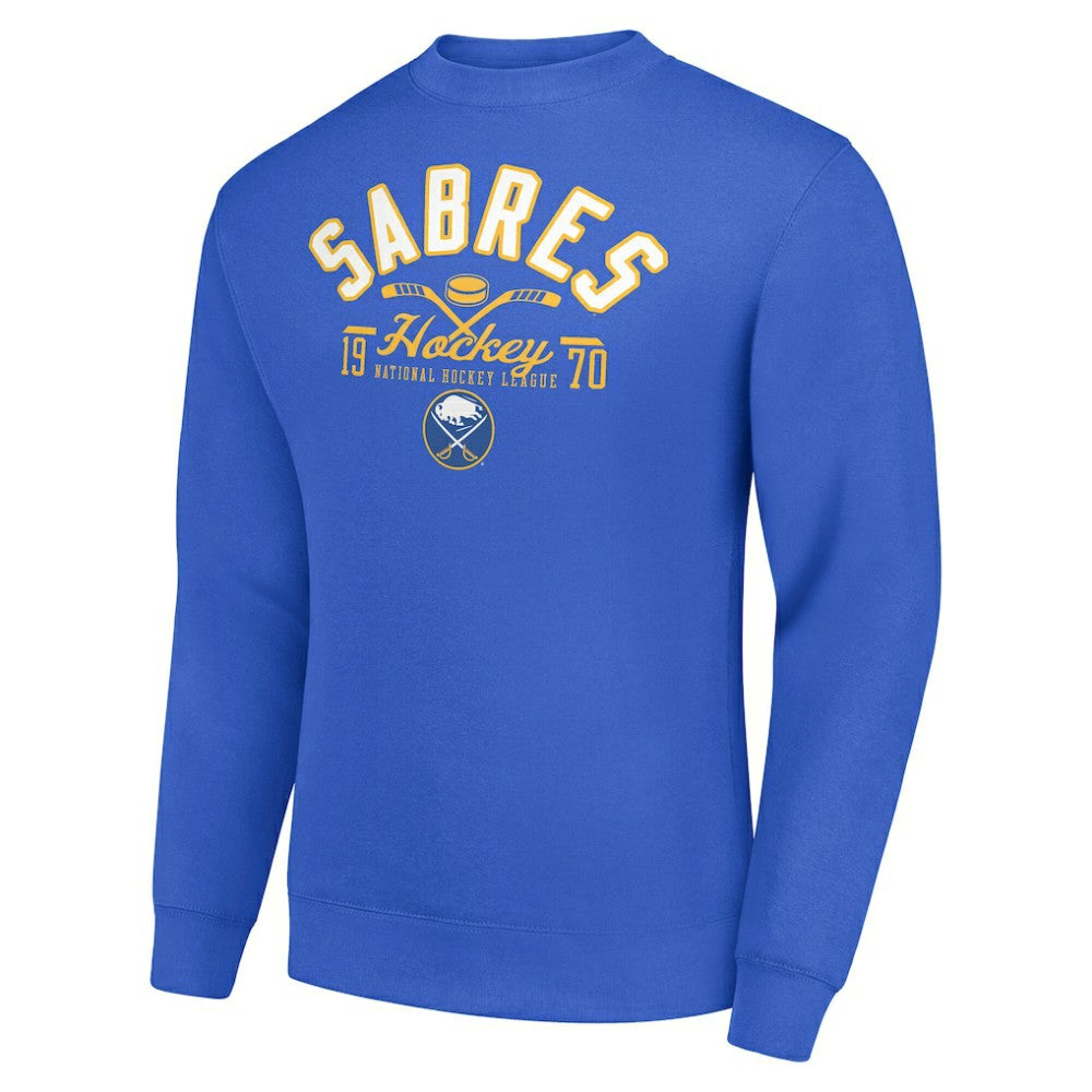 Buffalo Sabres Starter Stick And Puck Logo Fleece Pullover Sweatshirt - Royal Sweatshirts