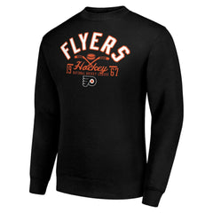 Philadelphia Flyers Starter Stick And Puck Logo Fleece Pullover Sweatshirt - Black Sweatshirts