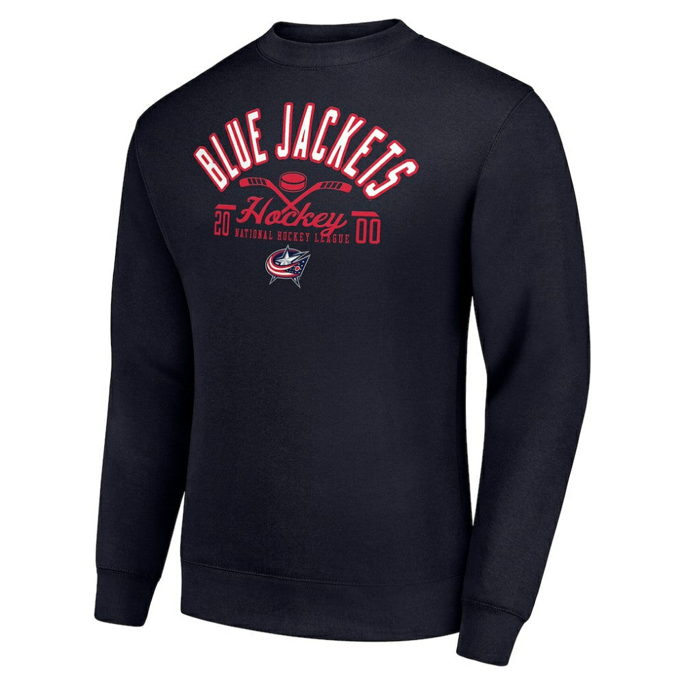 Columbus Blue Jackets Starter Stick And Puck Logo Fleece Pullover Sweatshirt - Navy Sweatshirts