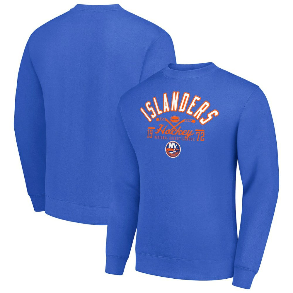 New York Islanders Starter Stick And Puck Logo Fleece Pullover Sweatshirt - Royal Sweatshirts