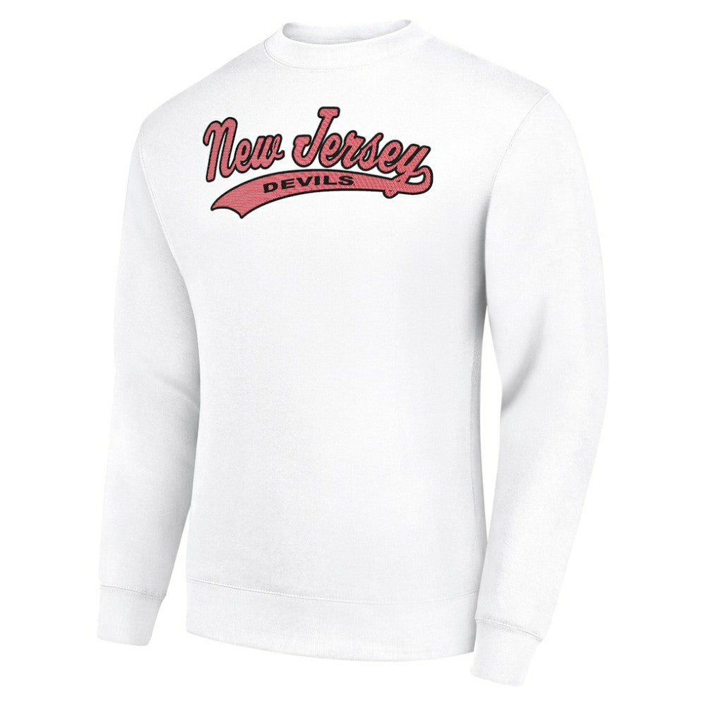 New Jersey Devils Starter  Tailsweep City Pullover Sweatshirt - White Sweatshirts
