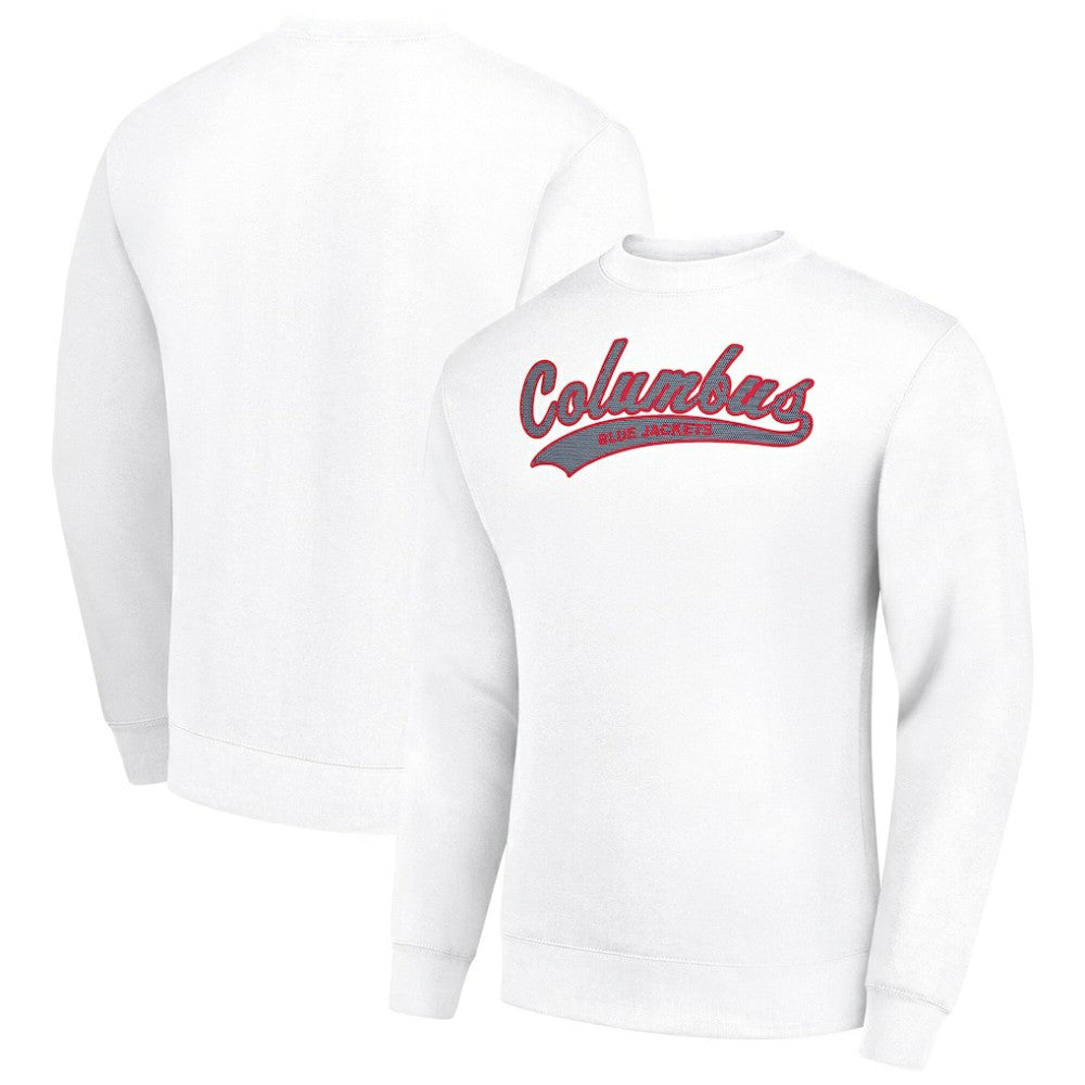 Columbus Blue Jackets Starter  Tailsweep City Pullover Sweatshirt - White Sweatshirts