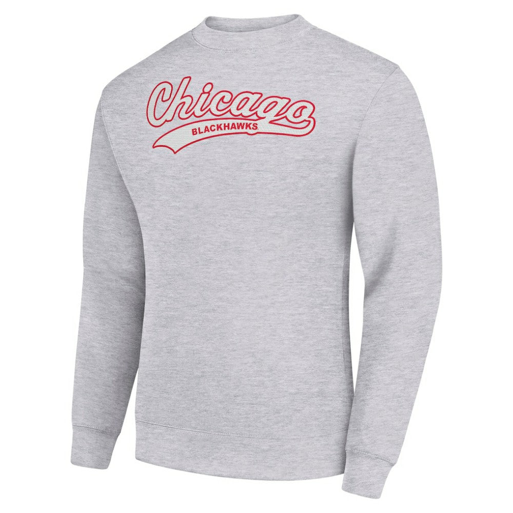 Chicago Blackhawks Starter  Tailsweep City Pullover Sweatshirt - Heather Gray Sweatshirts