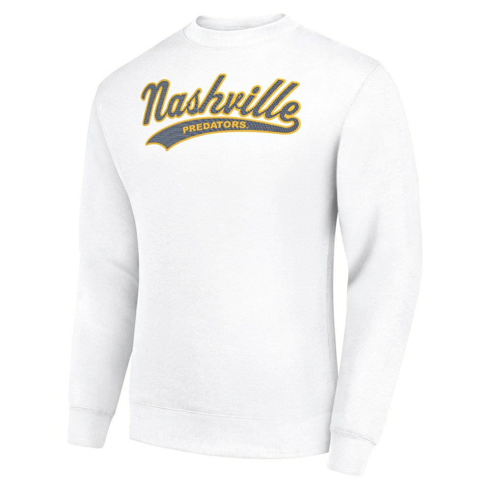 Nashville Predators Starter  Tailsweep City Pullover Sweatshirt - White Sweatshirts
