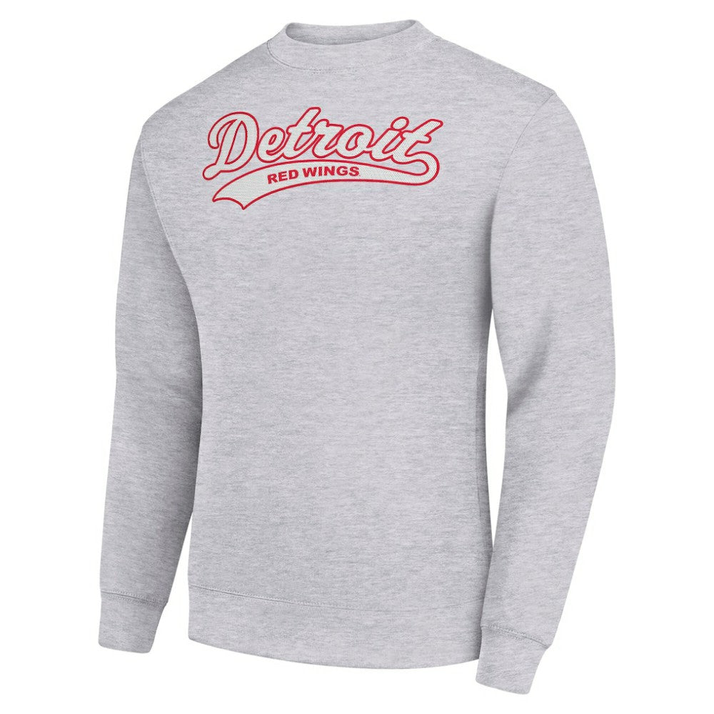 Detroit Red Wings Starter  Tailsweep City Pullover Sweatshirt - Heather Gray Sweatshirts