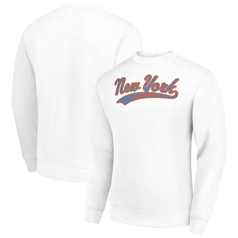 New York Islanders Starter  Tailsweep City Pullover Sweatshirt - White Sweatshirts