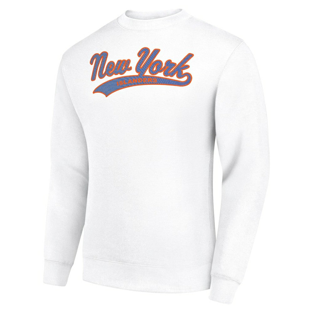 New York Islanders Starter  Tailsweep City Pullover Sweatshirt - White Sweatshirts