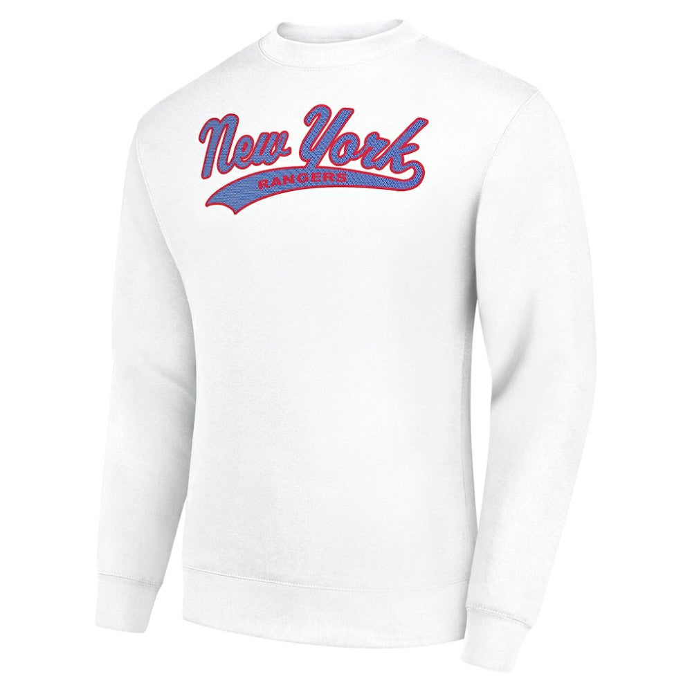 New York Rangers Starter  Tailsweep City Pullover Sweatshirt - White Sweatshirts