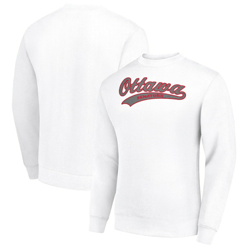 Ottawa Senators Starter  Tailsweep City Pullover Sweatshirt - White Sweatshirts