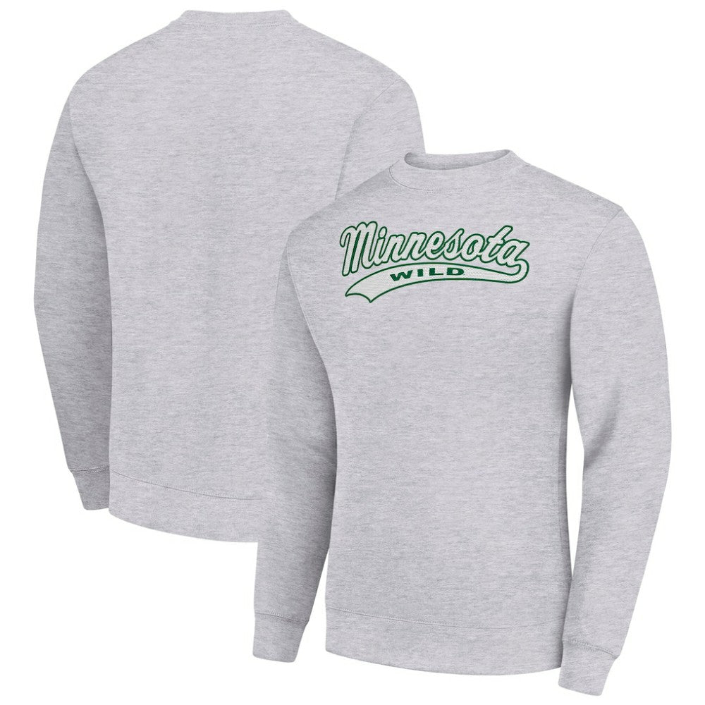 Minnesota Wild Starter  Tailsweep City Pullover Sweatshirt - Heather Gray Sweatshirts