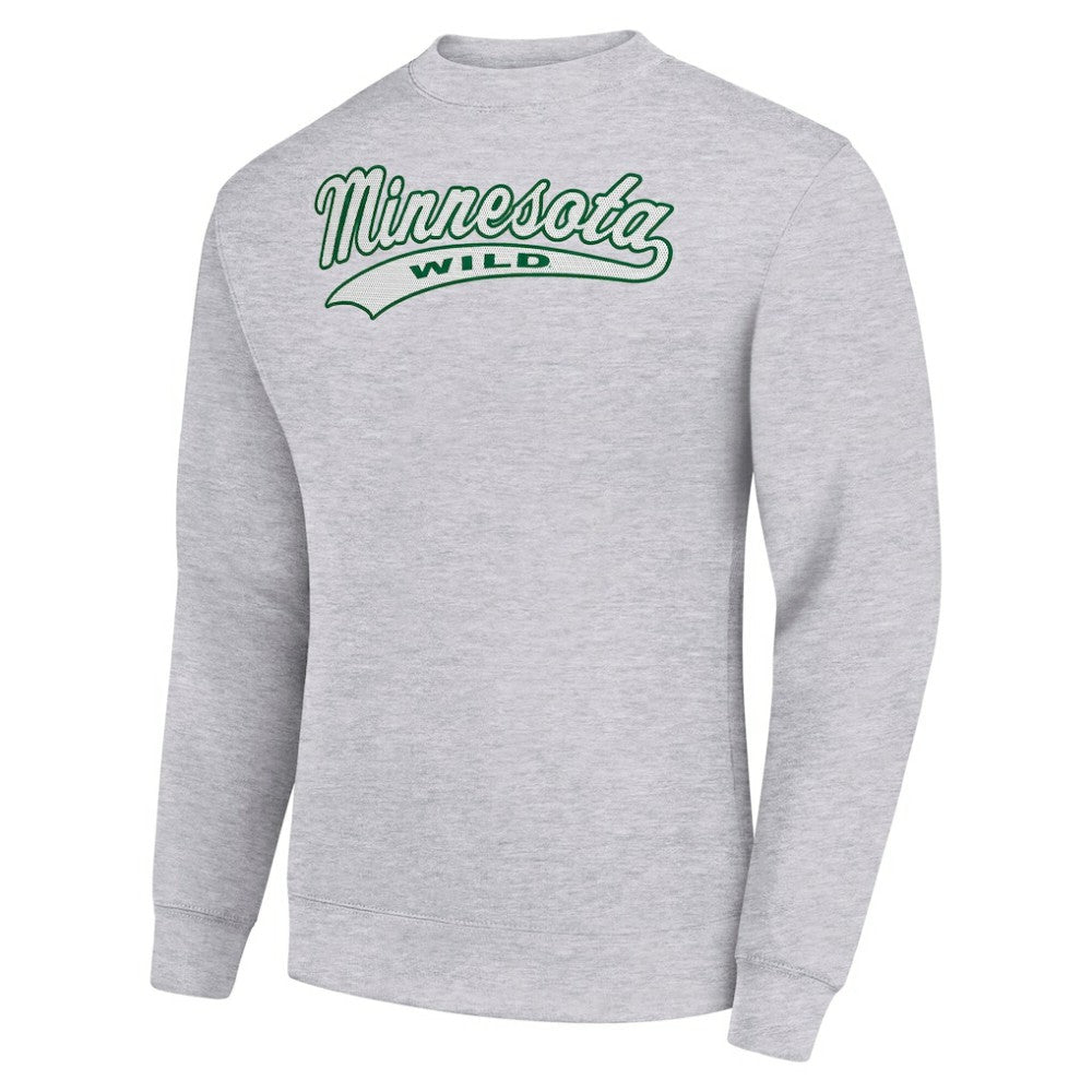 Minnesota Wild Starter  Tailsweep City Pullover Sweatshirt - Heather Gray Sweatshirts