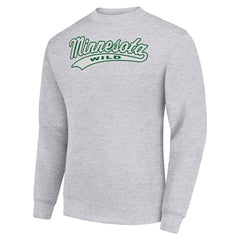 Minnesota Wild Starter  Tailsweep City Pullover Sweatshirt - Heather Gray Sweatshirts