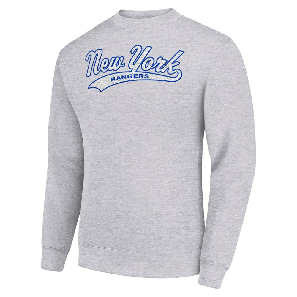New York Rangers Starter  Tailsweep City Pullover Sweatshirt - Heather Gray Sweatshirts