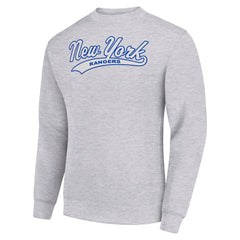 New York Rangers Starter  Tailsweep City Pullover Sweatshirt - Heather Gray Sweatshirts