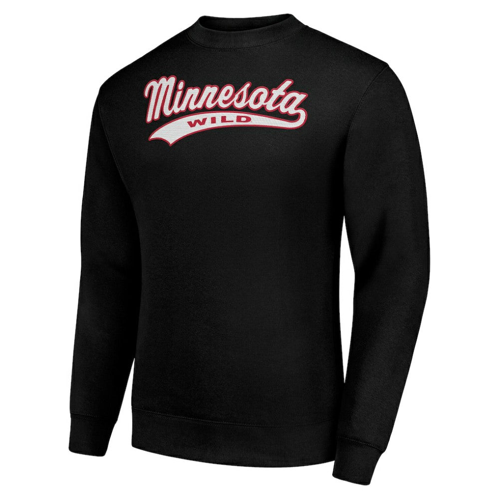 Minnesota Wild Starter  Tailsweep City Pullover Sweatshirt - Black Sweatshirts