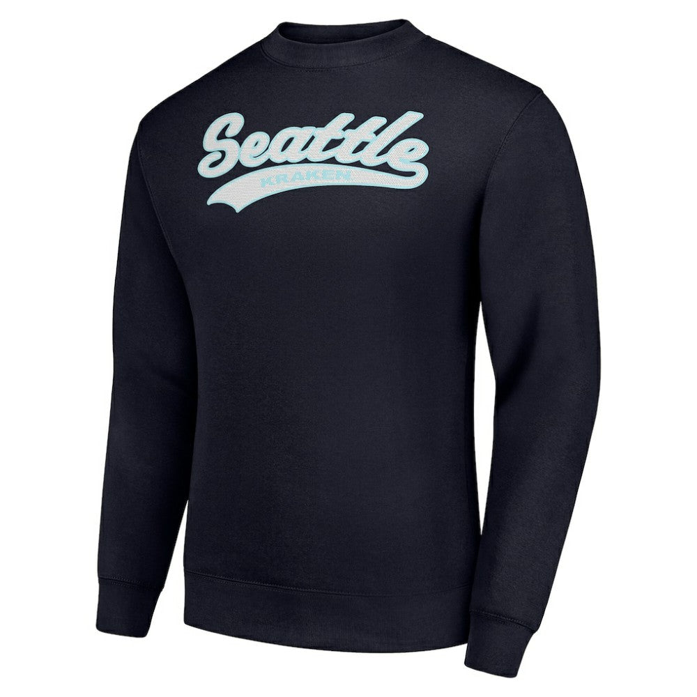 Seattle Kraken Starter  Tailsweep City Pullover Sweatshirt - Navy Sweatshirts