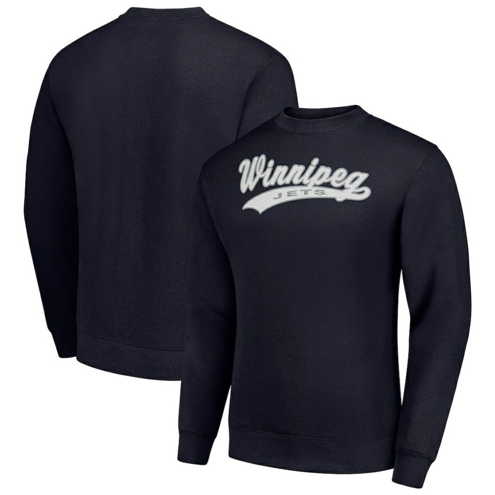 Winnipeg Jets Starter  Tailsweep City Pullover Sweatshirt - Navy Sweatshirts