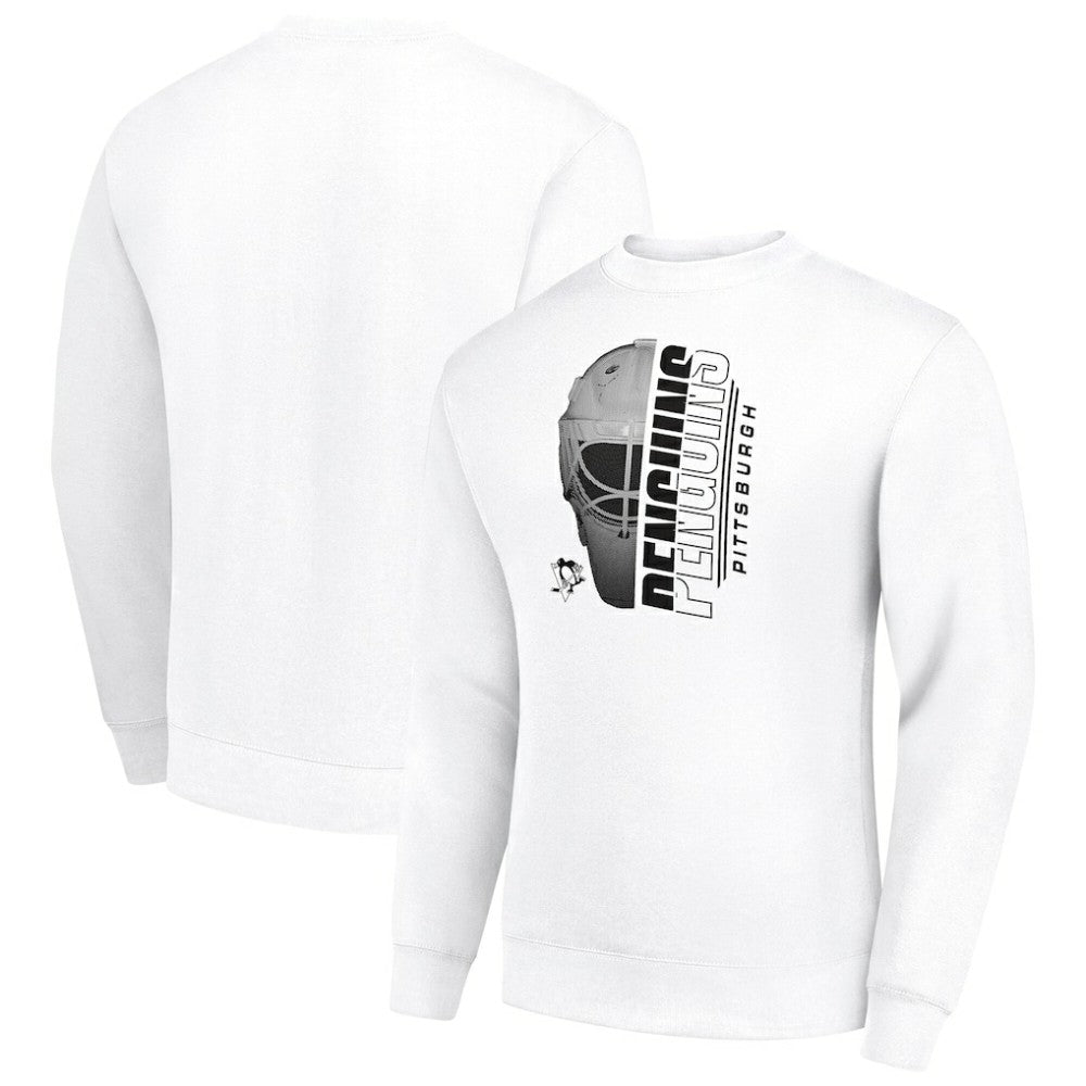 Pittsburgh Penguins Starter  Half Helmet Team Logo Pullover Sweatshirt - White Sweatshirts