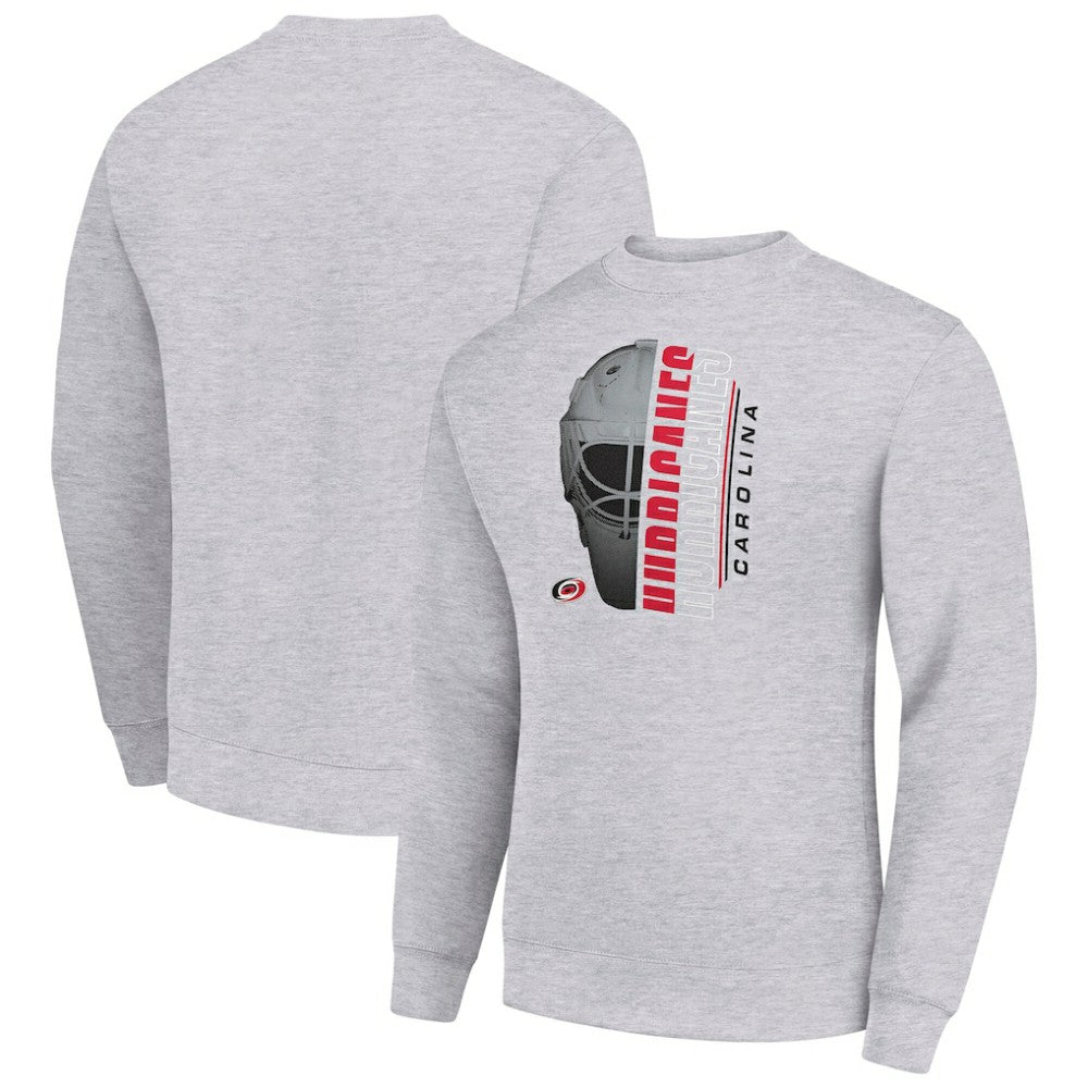 Carolina Hurricanes Starter  Half Helmet Team Logo Pullover Sweatshirt - Heather Gray Sweatshirts