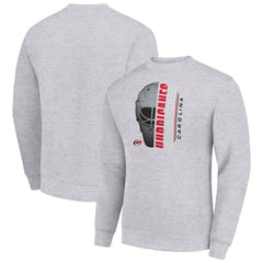 Carolina Hurricanes Starter  Half Helmet Team Logo Pullover Sweatshirt - Heather Gray Sweatshirts