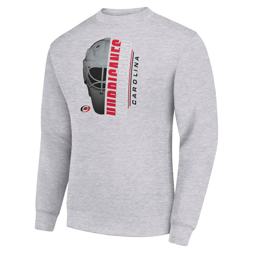 Carolina Hurricanes Starter  Half Helmet Team Logo Pullover Sweatshirt - Heather Gray Sweatshirts