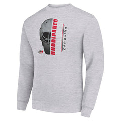 Carolina Hurricanes Starter  Half Helmet Team Logo Pullover Sweatshirt - Heather Gray Sweatshirts