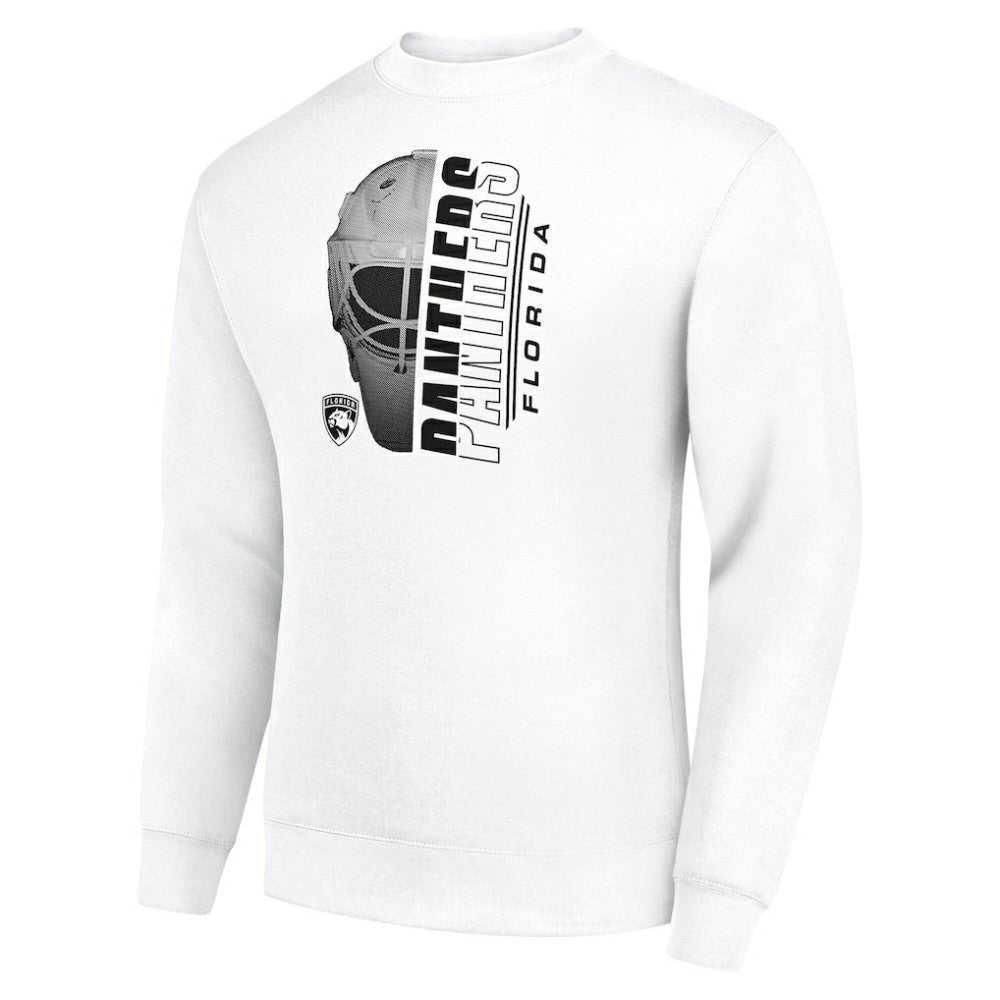 Florida Panthers Starter  Half Helmet Team Logo Pullover Sweatshirt - White Sweatshirts