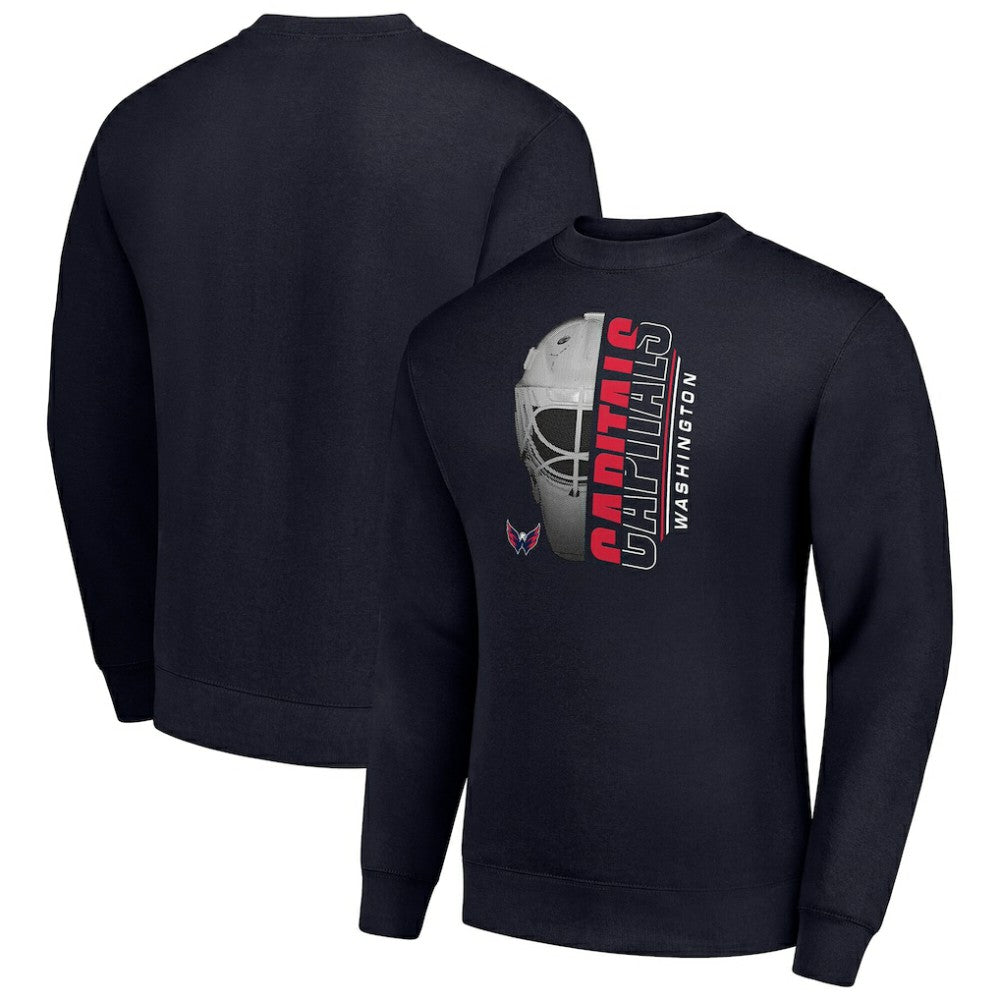 Washington Capitals Starter  Half Helmet Team Logo Pullover Sweatshirt - Navy Sweatshirts