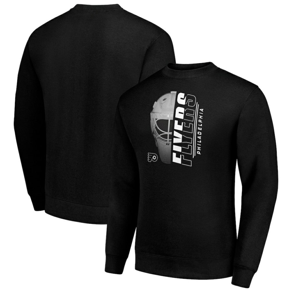 Philadelphia Flyers Starter  Half Helmet Team Logo Pullover Sweatshirt - Black Sweatshirts