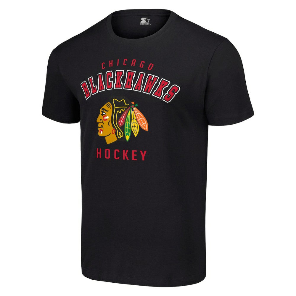 Chicago Blackhawks Starter Logo T-Shirt - Black T-shirts