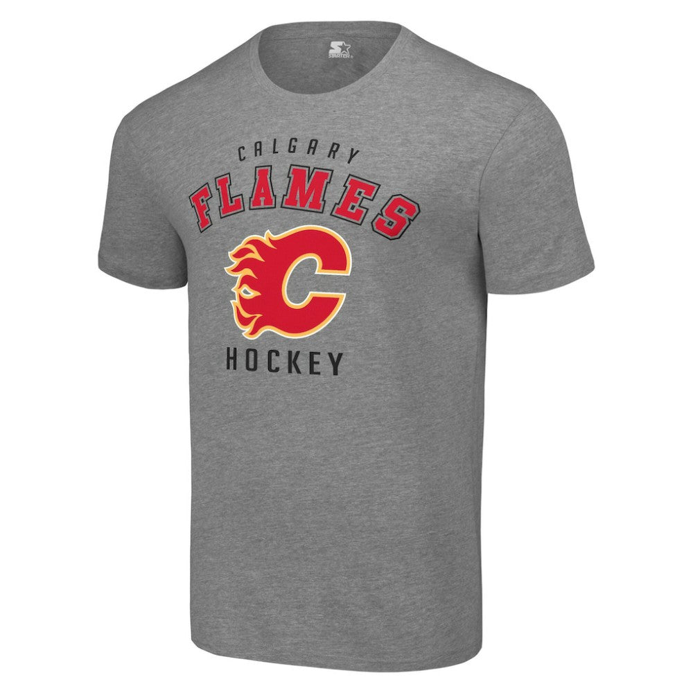 Calgary Flames Starter Logo T-Shirt - Heather Gray T-shirts