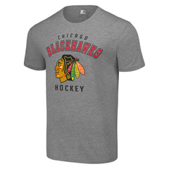 Chicago Blackhawks Starter Logo T-Shirt - Heather Gray T-shirts