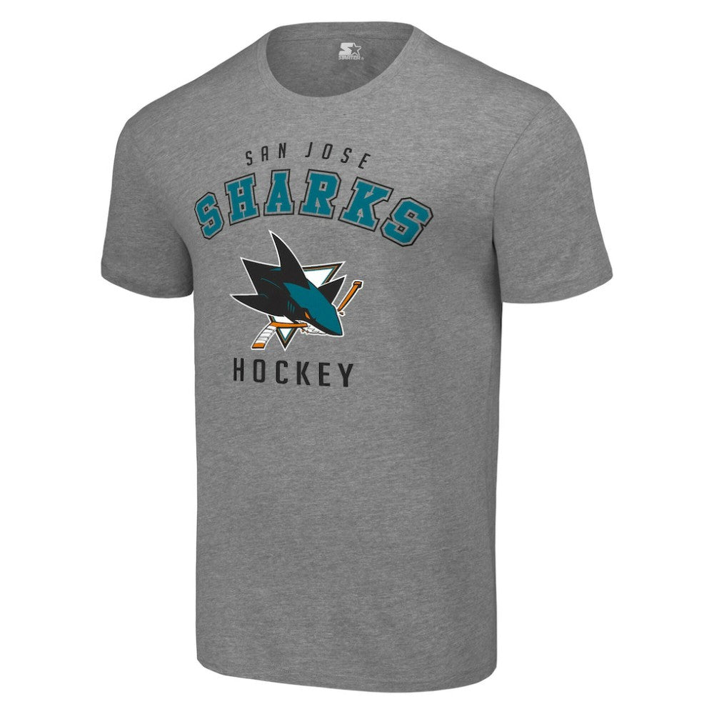 San Jose Sharks Starter Logo T-Shirt - Heather Gray T-shirts